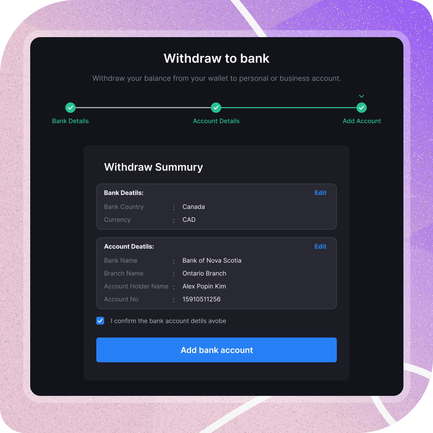 Admin dashboard for analytics and manual review