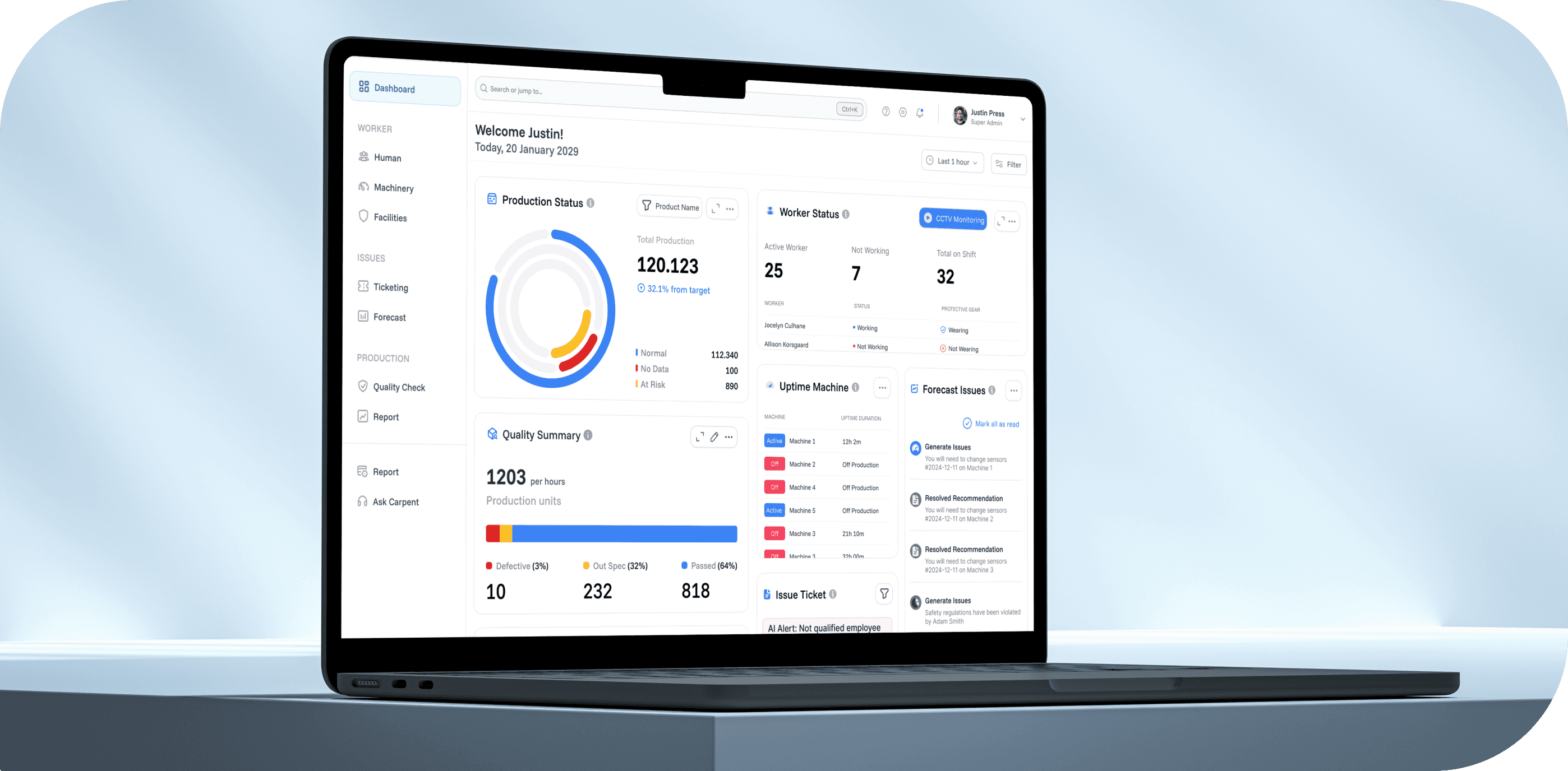 AI-Powered Workplace Monitoring System for Industrial Equipment Safety